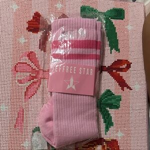 Jeffree Star Striped Pink Casual Socks